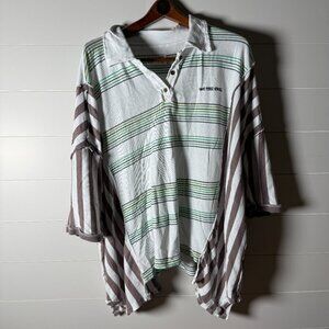 We The Free Oversized Polo Stripes Vertical and Horizontal Sz XL